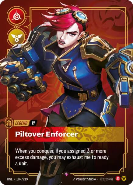 Vi - Piltover Enforcer 187 - Riftbound League of Legends UNL kart görseli